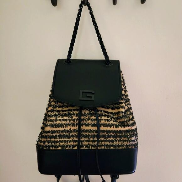 Guess Kimi Logo Convertible Backpack Shoulder Bag Purse Black - Picture 2 of 9